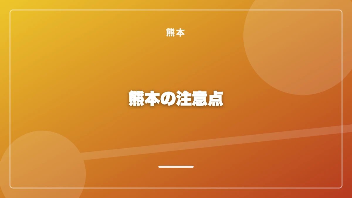 熊本でパパ活をする際の注意点